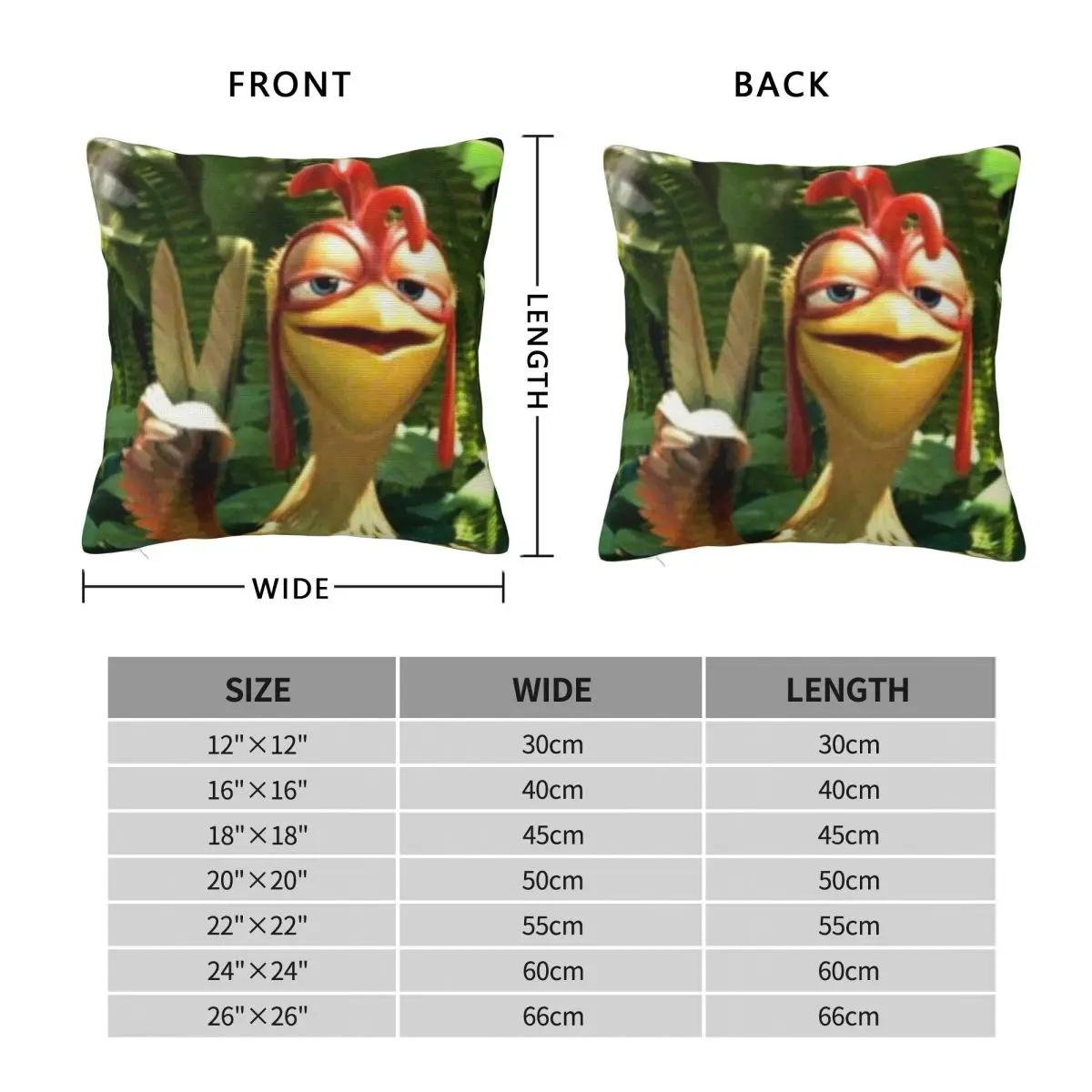 Chicken Joe Pillowcase Polyester Linen Velvet Creative Zip Decor Pillow Case Sofa Cushion Cover