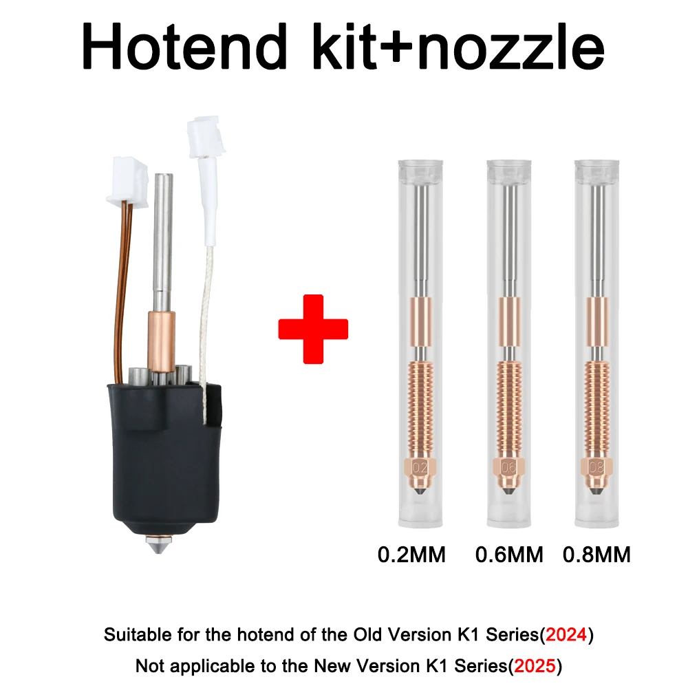 Für Creality K1c Düse K1 Max Gehärtete Stahldüse Schnellwechsel All-in-One High-Flow Bimetall Heatbreak für Ender 3 V3 3D-Drucker