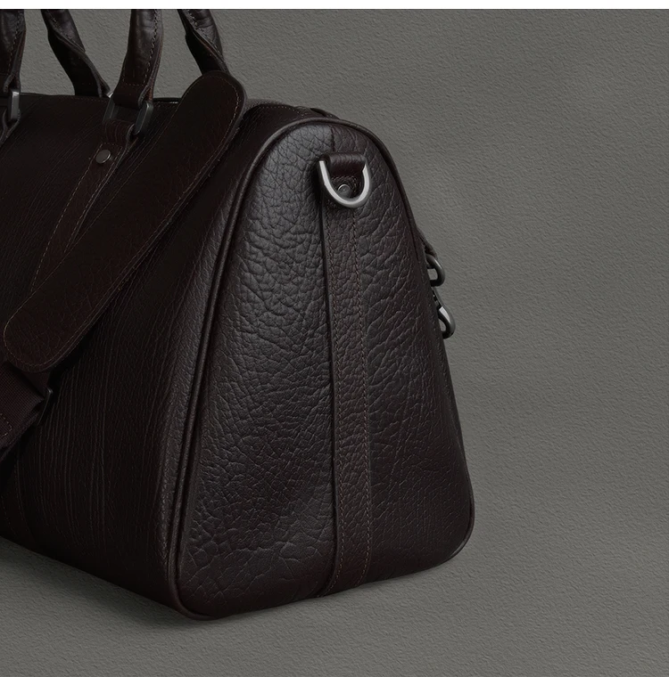Vintage Designer handgemachte echtes Leder Herren Reisetasche Outdoor Fitness Luxus Rindsleder Damen Handtasche mit großem Fassungsvermögen – Detail 13