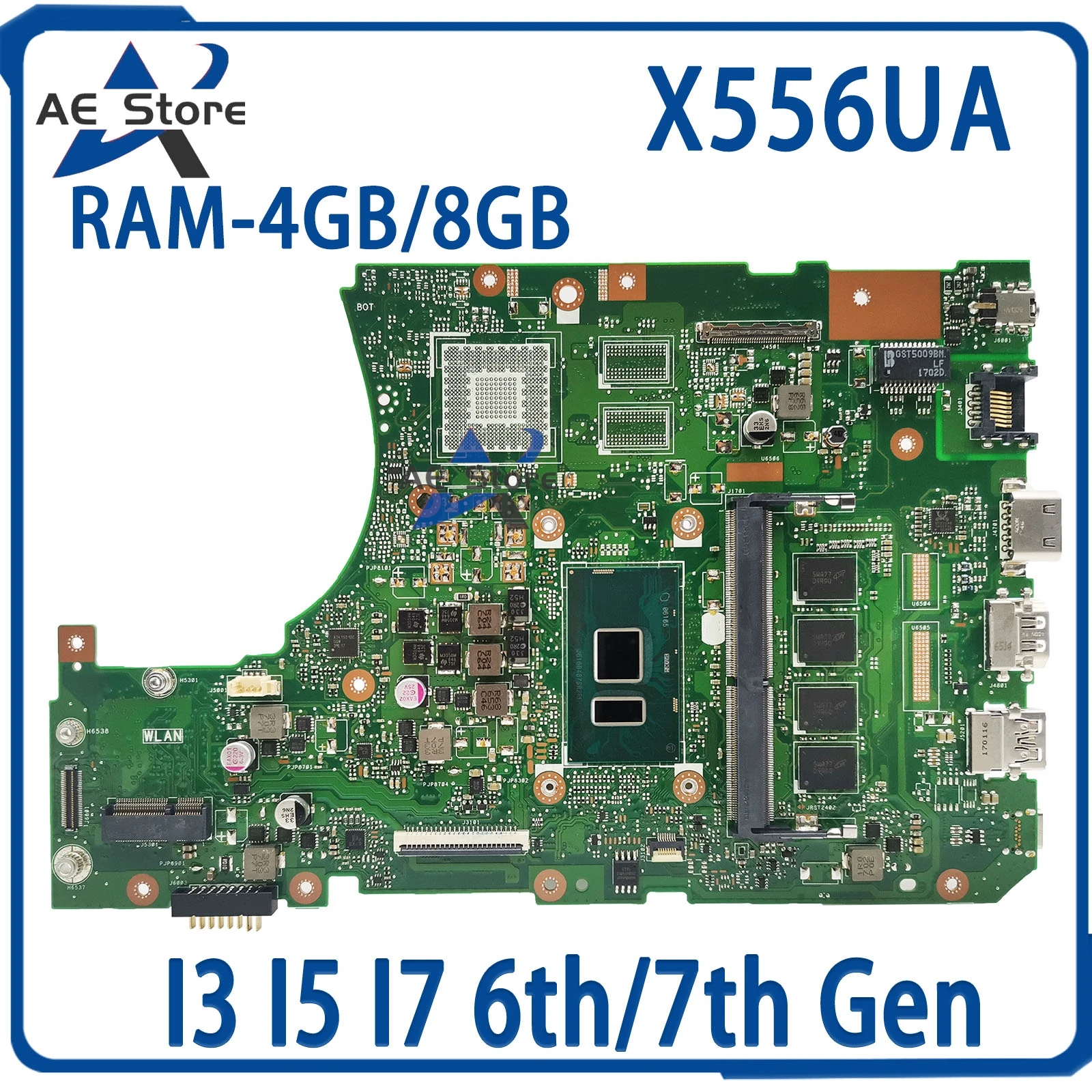 

X556UA Mainboard For ASUS A556U X556U X556UF X556UV X556UAM X556UJ X556UAK Laptop Motherboard I3 I5 I7 CPU DDR3L/DDR4 4GB/8GB