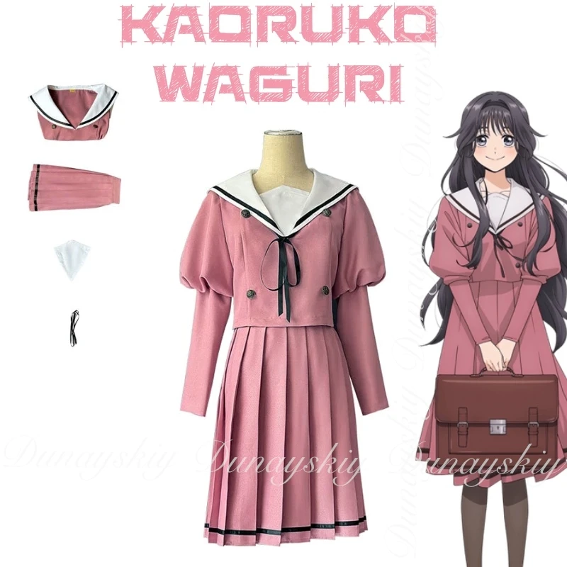 Kaoru Hana wa Rin to Saku أنيمي Kaoruko Waguri تأثيري صغيرتي محبوب شعر أسود طويل وشعر مجعد قليلا تأثيري حلي مجموعة