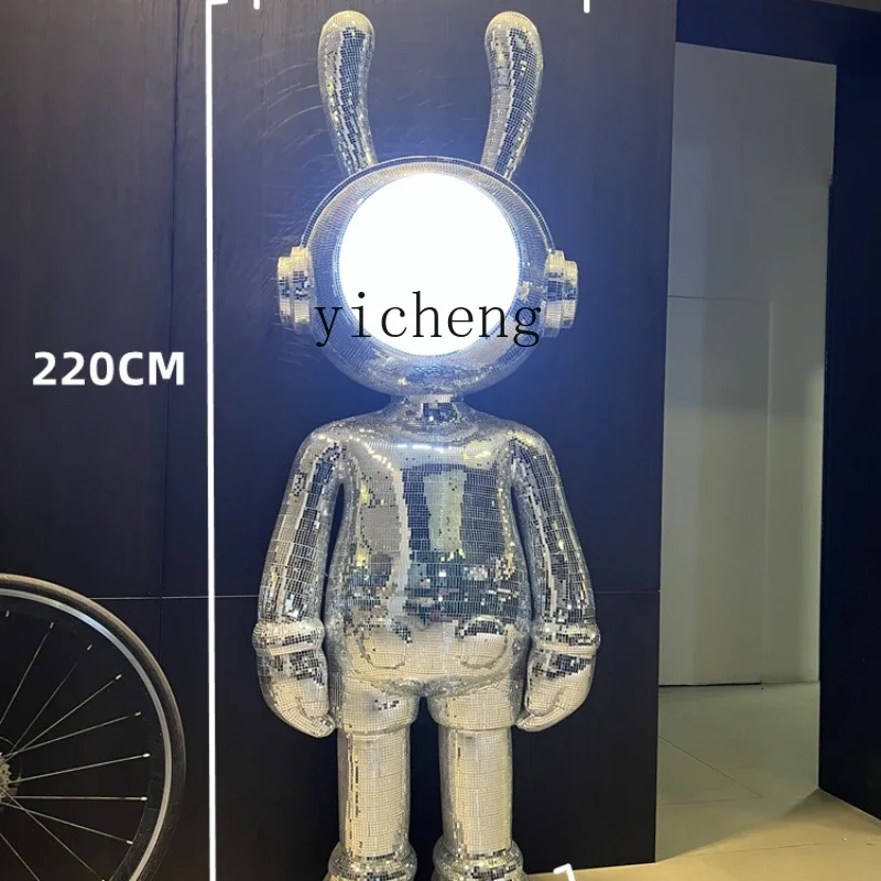 Tqh Moonlight Rabbit Space Rabbit Living Room Sculpture Floor-Standing Decorations Living Room Bar Decoration