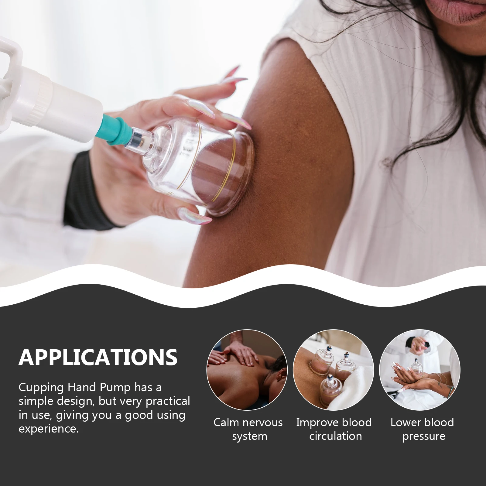 

Вакуумный инструмент для банок, ручной насос, устойчивый к легким ручным насосом на присоске для терапии тела, китайские банки