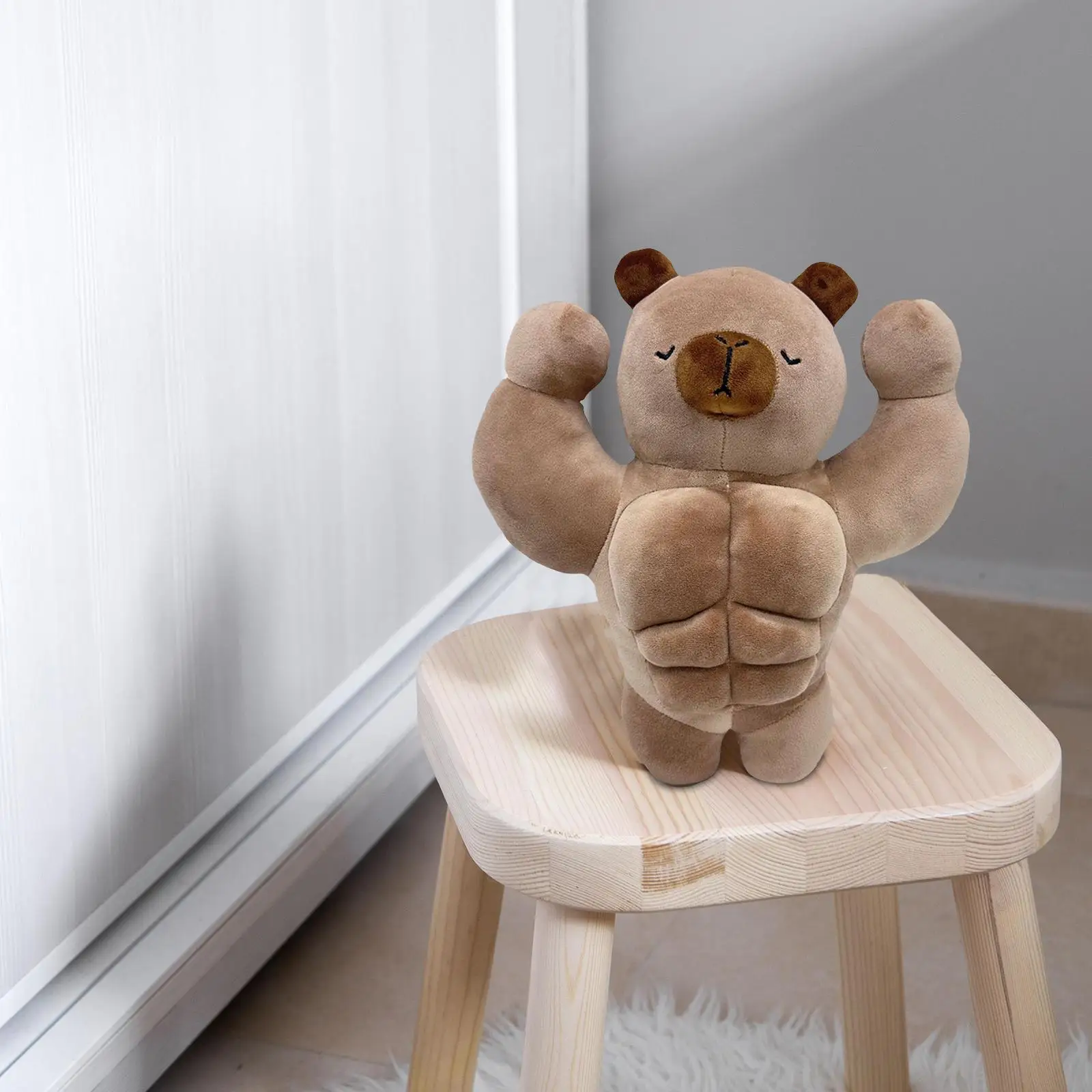 Capibara muscolare Peluche Morbido Capibara Figura Giocattolo Marrone Camera da letto Auto Regali di San Valentino per bambini Regalo di compleanno per bambini