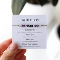 Protect handmade crystal bracelet, give her gift ideas, halo protection, give her Christmas gift, black tourmaline
