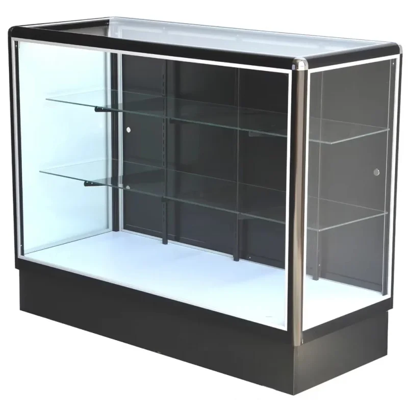 custom.KEWAY Custom Aluminum Frame Glass Showcases  Glass Display Cabinet With Jewelry Customizable Co
