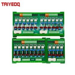 8-Channel Din Rail PLC Amplifier Board AC Output Signal 220V Optocoupler Isolation Non-Contact SCR Module