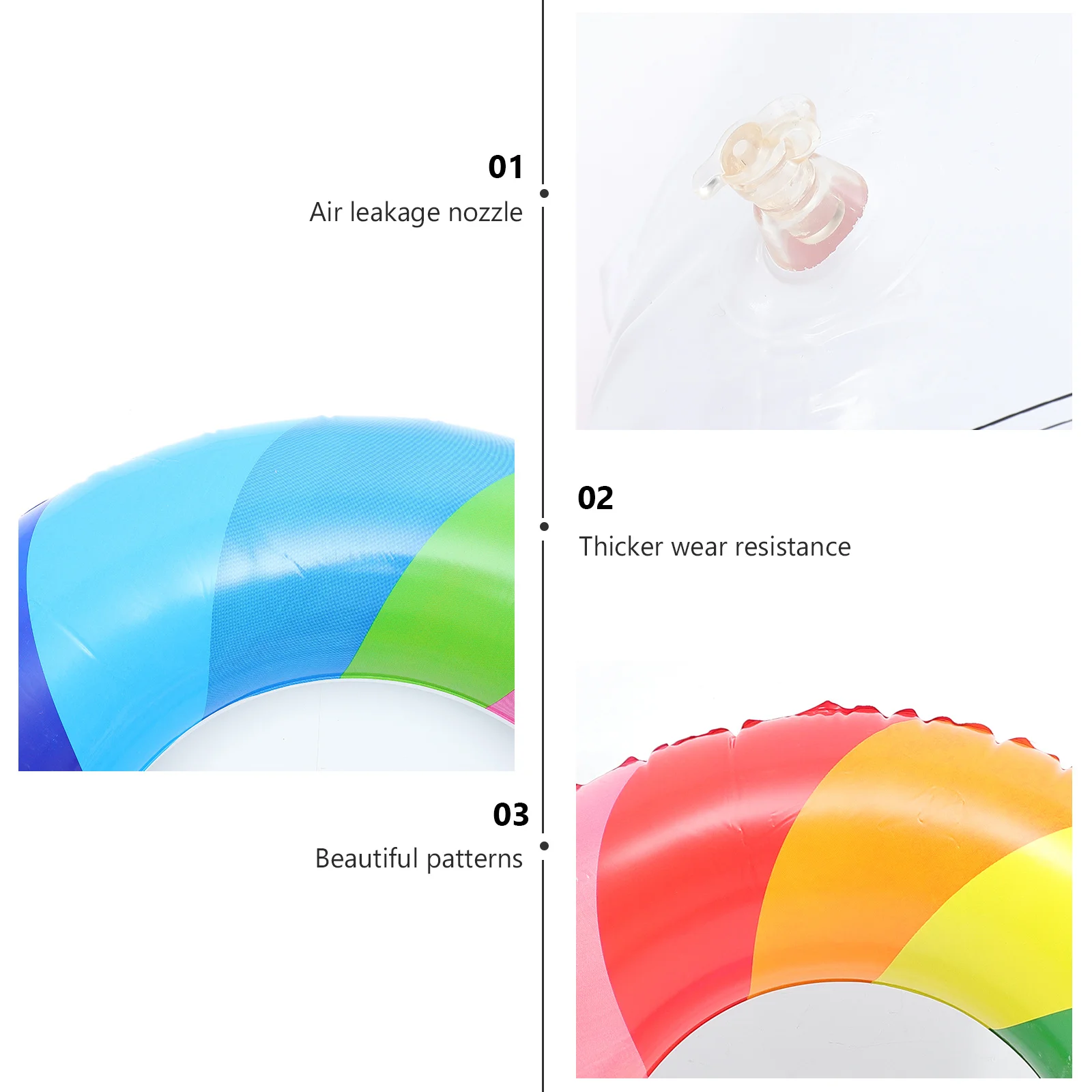 

Rainbow Swimming Ring Pvc Inflatable Swim Ring For Pool Beach Party Summer Water Fun Safe Float For Kids Family Relaxation