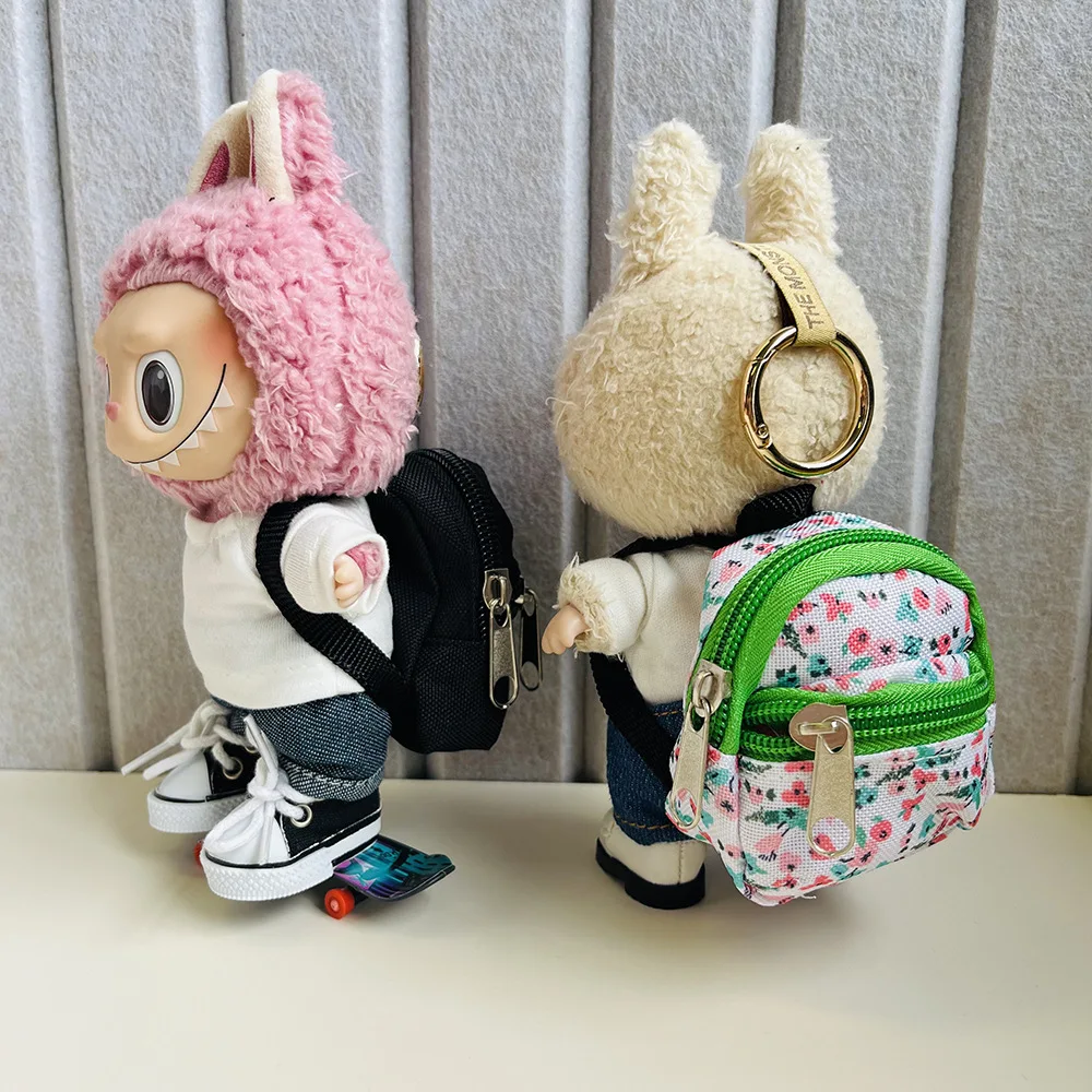 Mini Doll'S Backpack Accessories 15-17cm Ropa Labubu Idol And 10cm Cotton Doll 1/6 BJD Backpack Handmade  Labubu Accessories