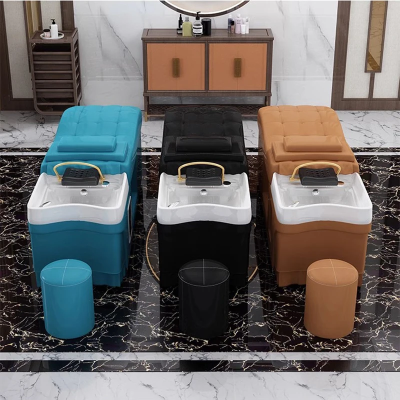 

Hairdressing Shampoo Basin Professional Bed Hair Massage Stock Washing Bowl Chairs Room Equipment Beauty Muebles Para Spa