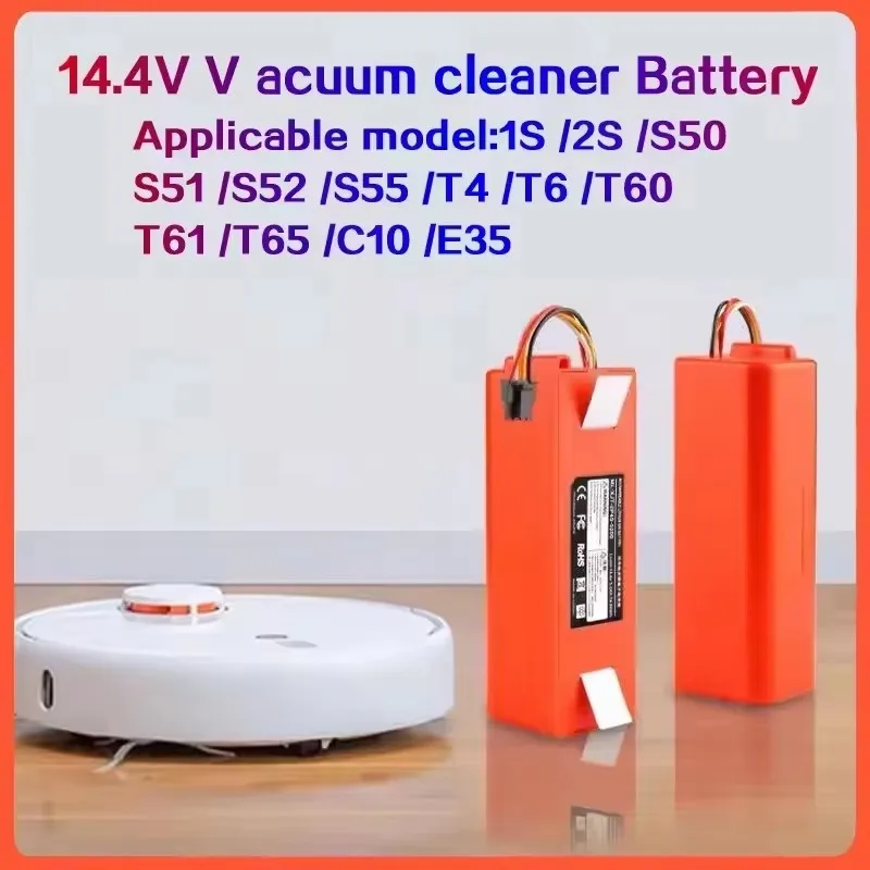 14.4V large capacity lithium battery for Xiaomi Roborock S55 S60 S65 S50 S51 S5 S6 robot vacuum cleaner battery replacement