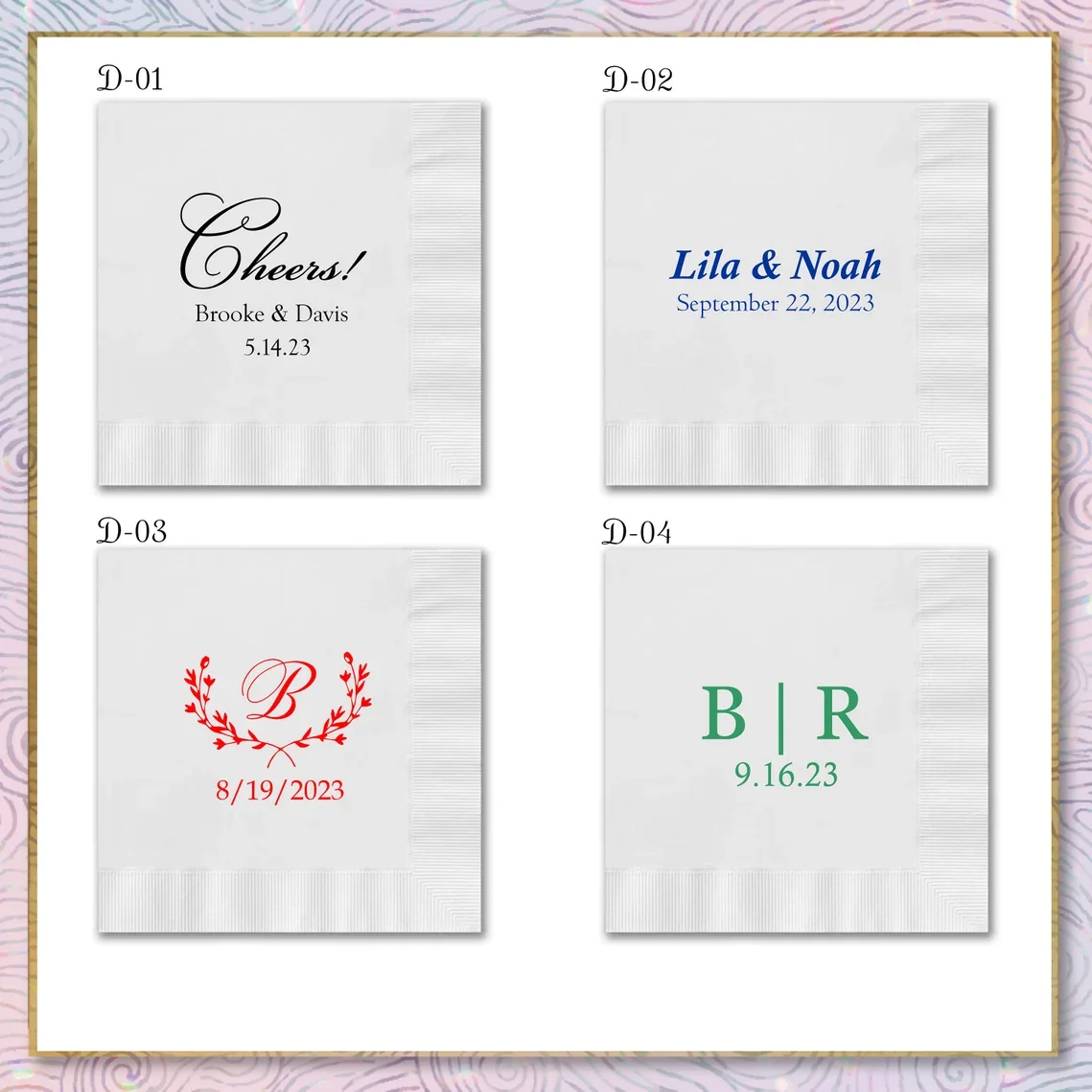 Custom Napkins wedding personalized Napkins Cocktail Wedding Paper Party logo Monogram birthday printed bar Luncheon Napkins