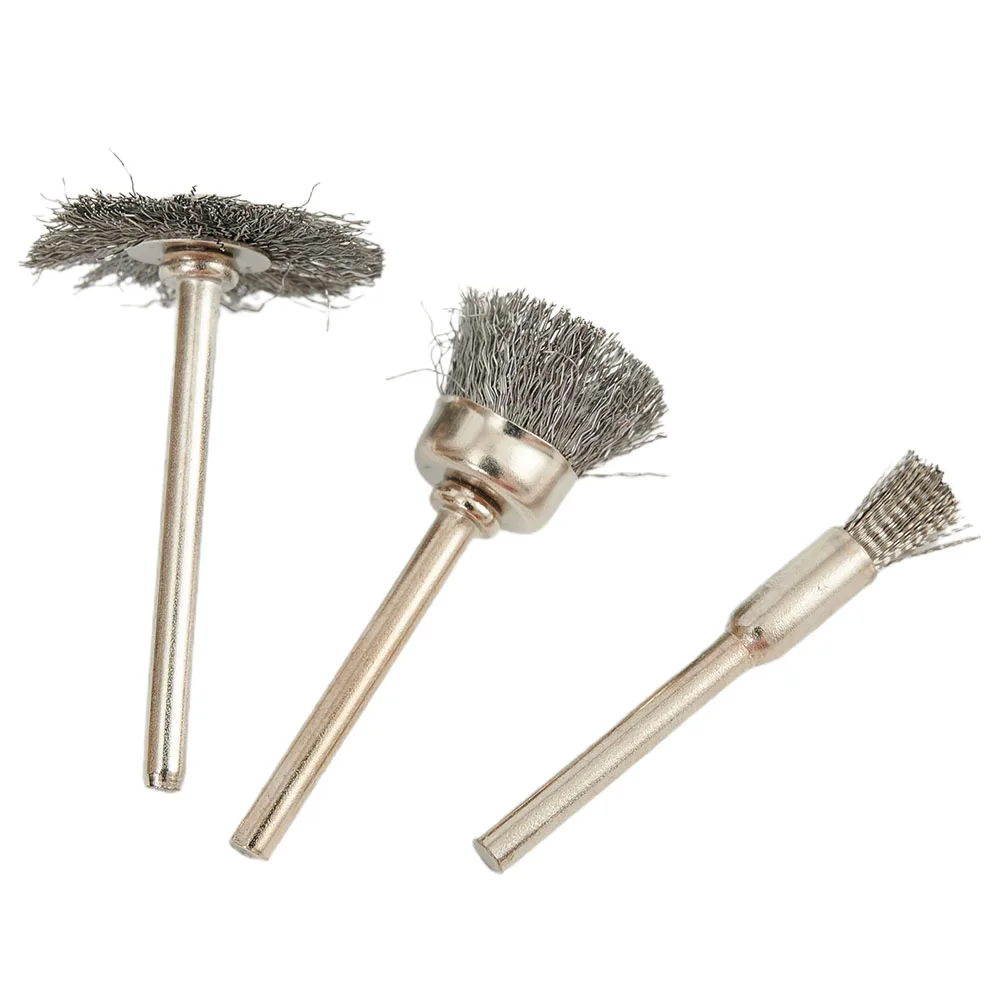 9Pcs Mini Steel Wire Brush Drill Rotary Tool Cleaning Brush Wheel Metal Rust Removal Polishing Disc