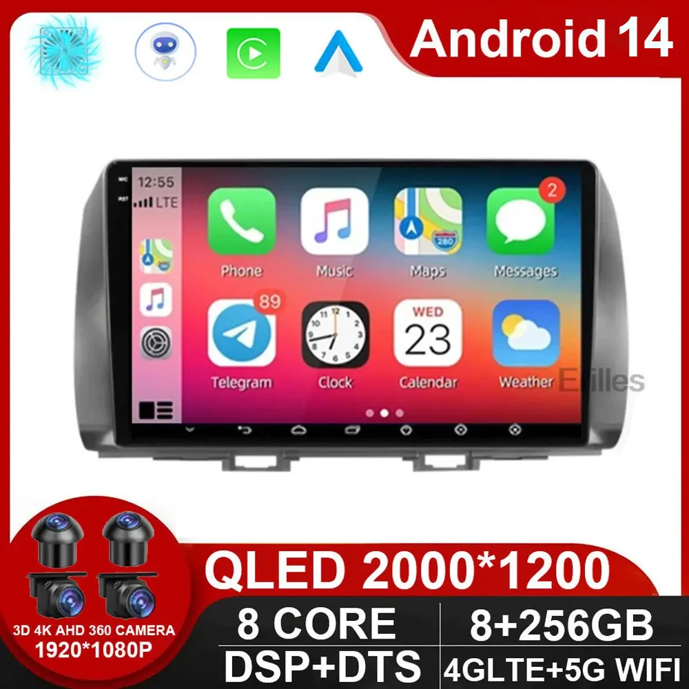 

Car For Toyota bB 2 QNC20 2005 - 2016 WIFI Multimedia Player Video Radio Android 14 Auto Carplay GPS Navigation Stereo No 2din