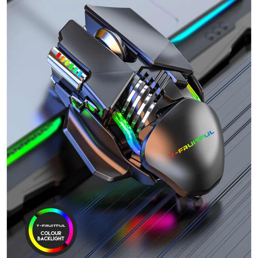 Macro Programming Brushed Metal Base Mechanical GamE Dual-mode Mice Wireless Charging Bluetooth Mouse For Tablet Laptop Office