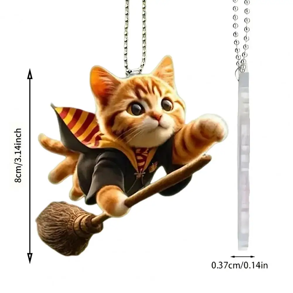 Acrylic 2D Cat Hanging Decoration Animal Hanging Pendents Auto Rearview Mirror Cartoon Kitten Bag Keychain Backpack Decoration