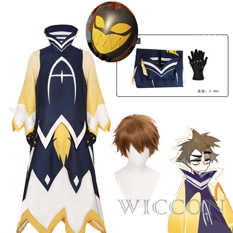 Hazbin Adam Cosplay Anime Hotel First Man Angel Halo Clothes Mask Cosplay Costume Suit Cos Halloween Party Costume da uomo adulto