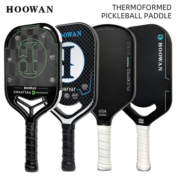HOOWAN Pickleball Paddle Thermogevormde T700 Koolstofvezel Ruwe Oppervlak Augurkbal Racket 16 MM Polymeer Honingraat Kern