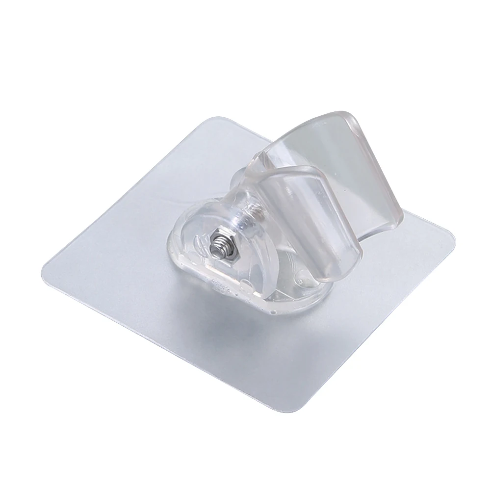 Soporte para cabezal de ducha de baño, 7,2x7,2 cm, ABS, PC, montaje en pared transparente, autoadhesivo, adecuado para la mayoría de los duchas