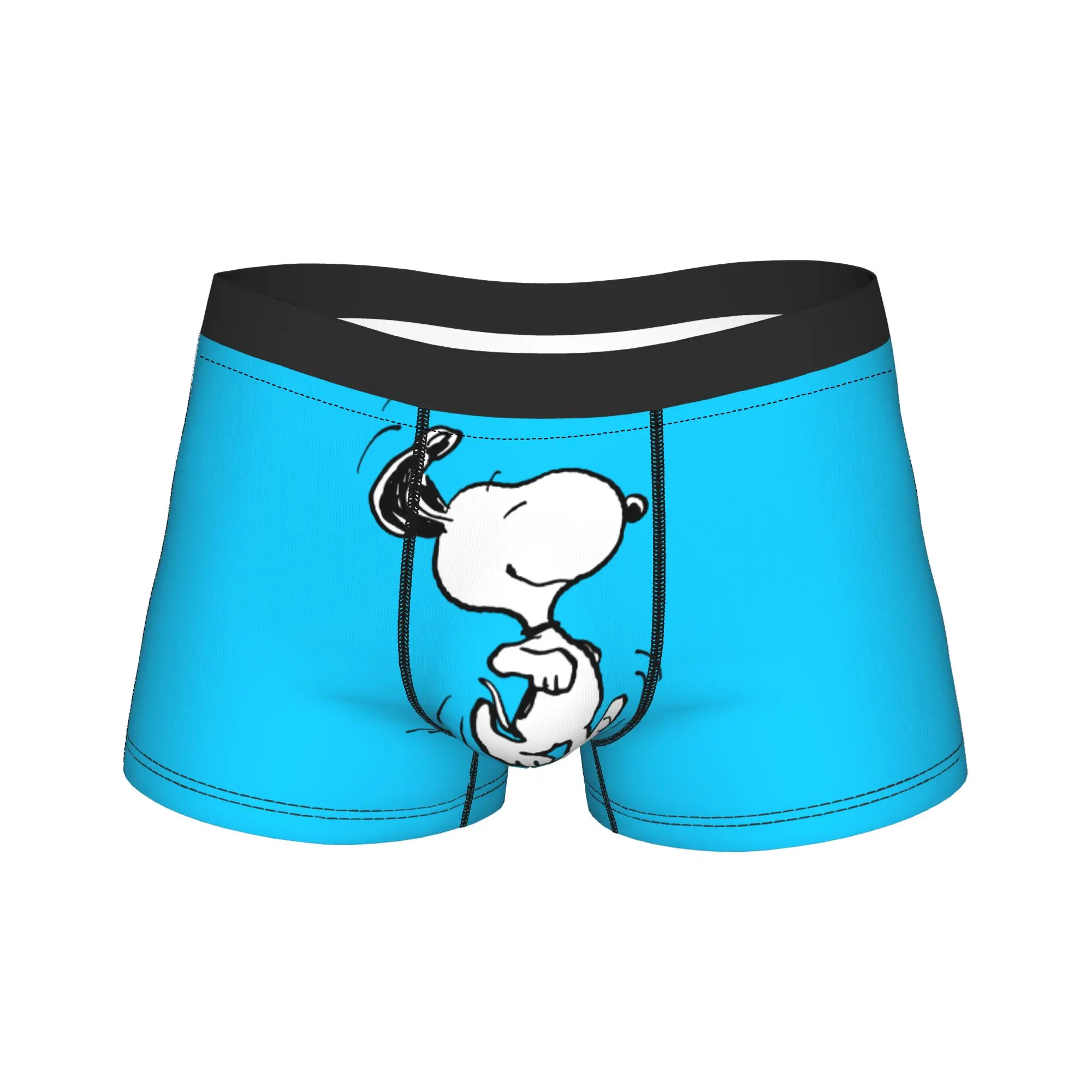 Novelty Boxer Shorts Panties Briefs Men Snoopys  Happy Dance Underwear Cartoon Comic Breathable Underpants for Male M-XXL