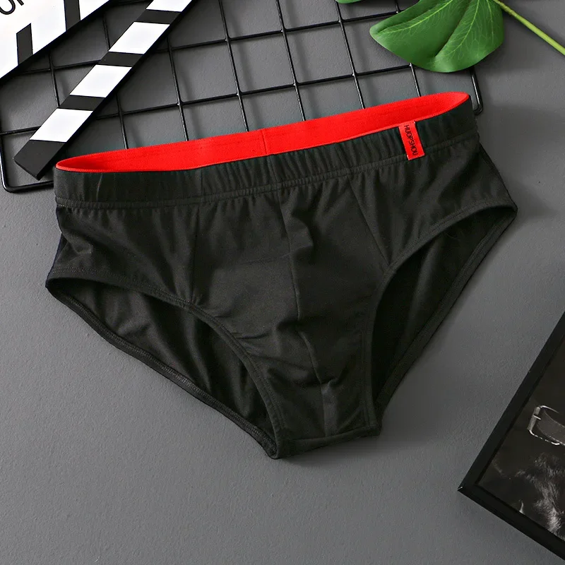3PCS Solid Cotton Briefs Men's Convex Pouch Panties Youth Fasion Lingerie Low Rise Breathable Men's Comfortable Underwear Color