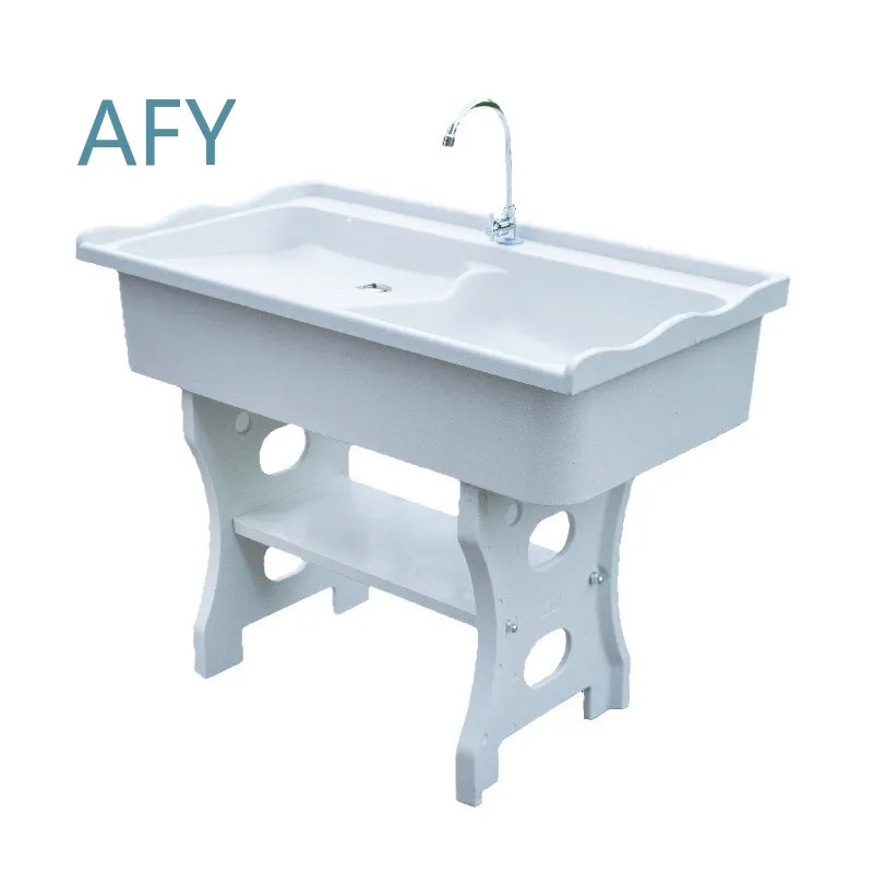 Stone Laundry Pool for Balcony Household Washboard Outdoor Courtyard Marble Integrated Laundry Tub for Washing Machine