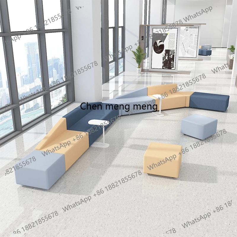

Office Hotel Lobby Exhibition Hall Rest Area Combination Creative Irregular Fabric Office Sofas and Coffee Tables Furniture