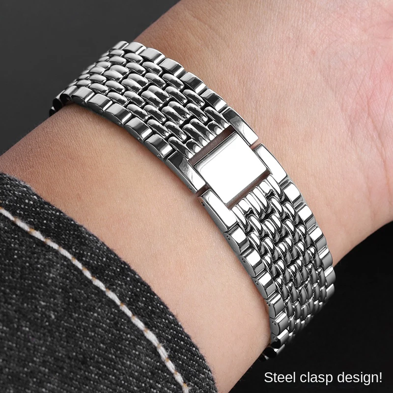 สำหรับ movanto Museum สายนาฬิกาสแตนเลสสตีล0607473สีเงินคลาสสิก, สายนาฬิกาสายข้อมือโลหะสายนาฬิกาข้อมือ21มม. สำหรับผู้ชาย