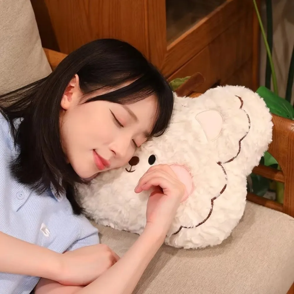 Seat Companion Soft Curly Fluff Bear Plush Pillow Cute Blush Cheek Stuffed Pillow Kawaii Cartoon Sofa Cushion Girls