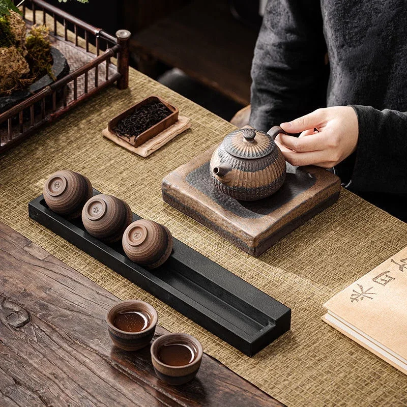

Cup Holder Black Stone Tea Ceremony Utensils