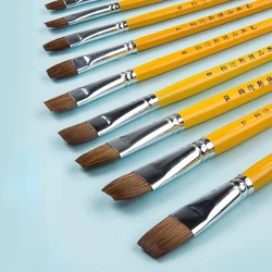 6/9/12Pcs Paint Brushes Professional Different Shape Wolf Hair Artist Painting Brush Gouache Acrylic Oil Watercolor Art Supplies