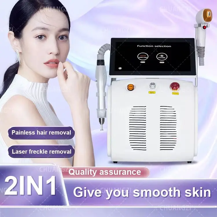 Soprano Diode Laser Picotech 2 in 1 Machine SHR Depilation Ice Titanium Hair Removal Tattoo Removal Professional Beauty Device
