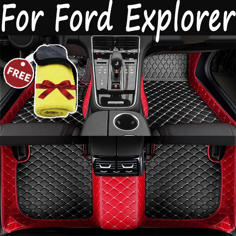 Car Floor Mat For Ford Explorer Classic U502 7seat 2016~2019 Non-slip Pad Waterproof Pads Rugs Leather Floor Mat Car Accessories