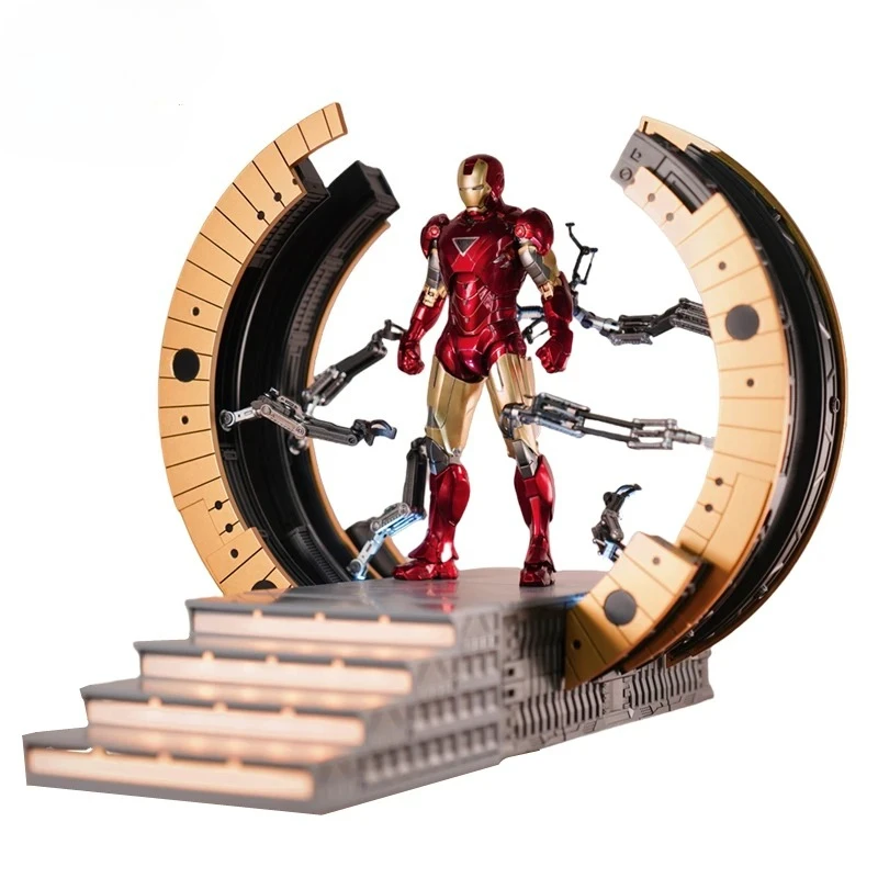 

Original Iron Man SUIT-UP GANTRY 1/10 Marvel Legend Demolition stand LED Light MK6 MK4 Armor Tony Stark Model Action Figure