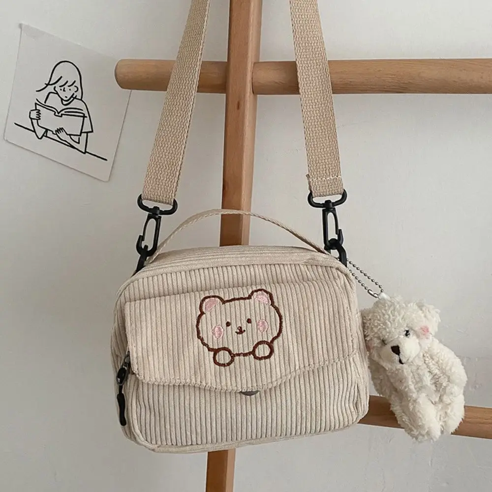 

Traveling Japanese Bear Pattern Over The Shoulder Fashion Zipper Canvas Bag Messenger Bag Women Handbag Mobile Phone Bag