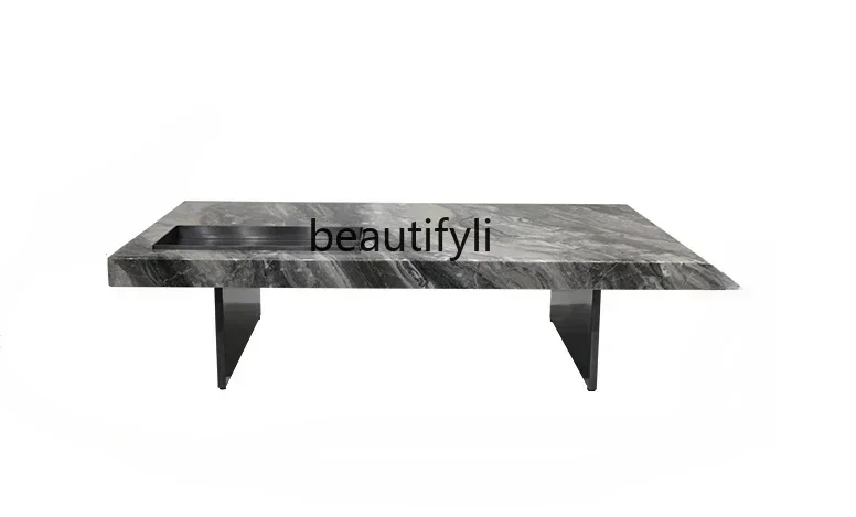 

LXArrivals Italian Marble Square Coffee Table Minimalist Modern Small Apartment Tea Table Luxury Stone Small Tea TableSSS