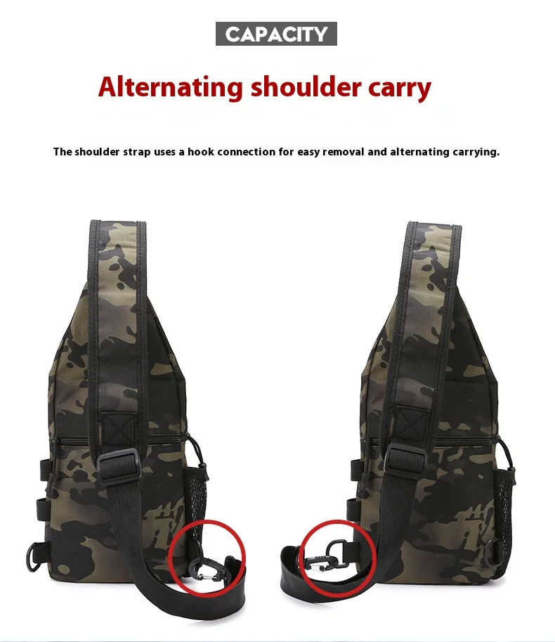 

Мужская уличная нагрудная сумка, сумка через плечо из ткани Оксфорд, несколько карманов, подходит для пеших прогулок, прочная альпинистская сумка, сумка Luya