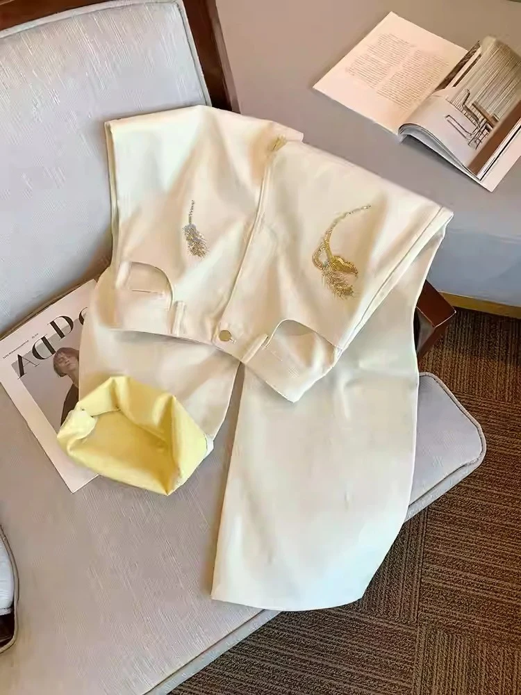 

Утягивающие широкие джинсы с высокой талией, модные тяжелые рельефные мужские и женские летние брюки с поясом кактуса