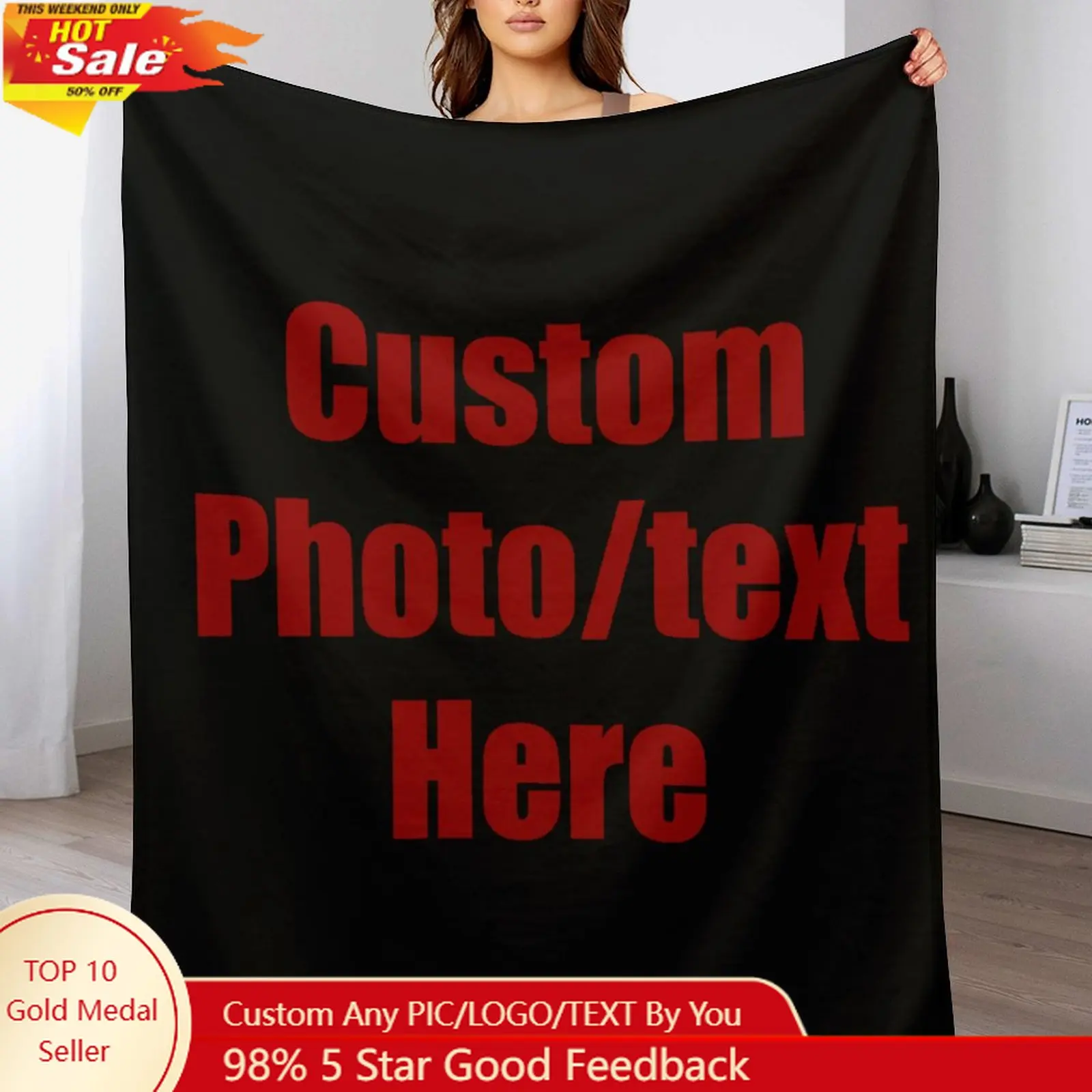 

High Quality GAA Crest Custom Made Blanket Plush Blanket Keep Warm Comfortable Home Travel Birthday Custom Blankets