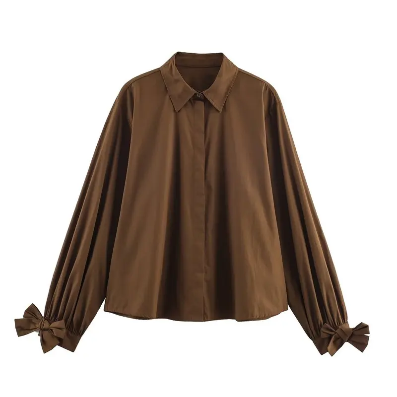 Loose Long Sve da donna irt Knot Design Autunno Nuovo arrivo Faion Sensation Abbigliamento casual per donna