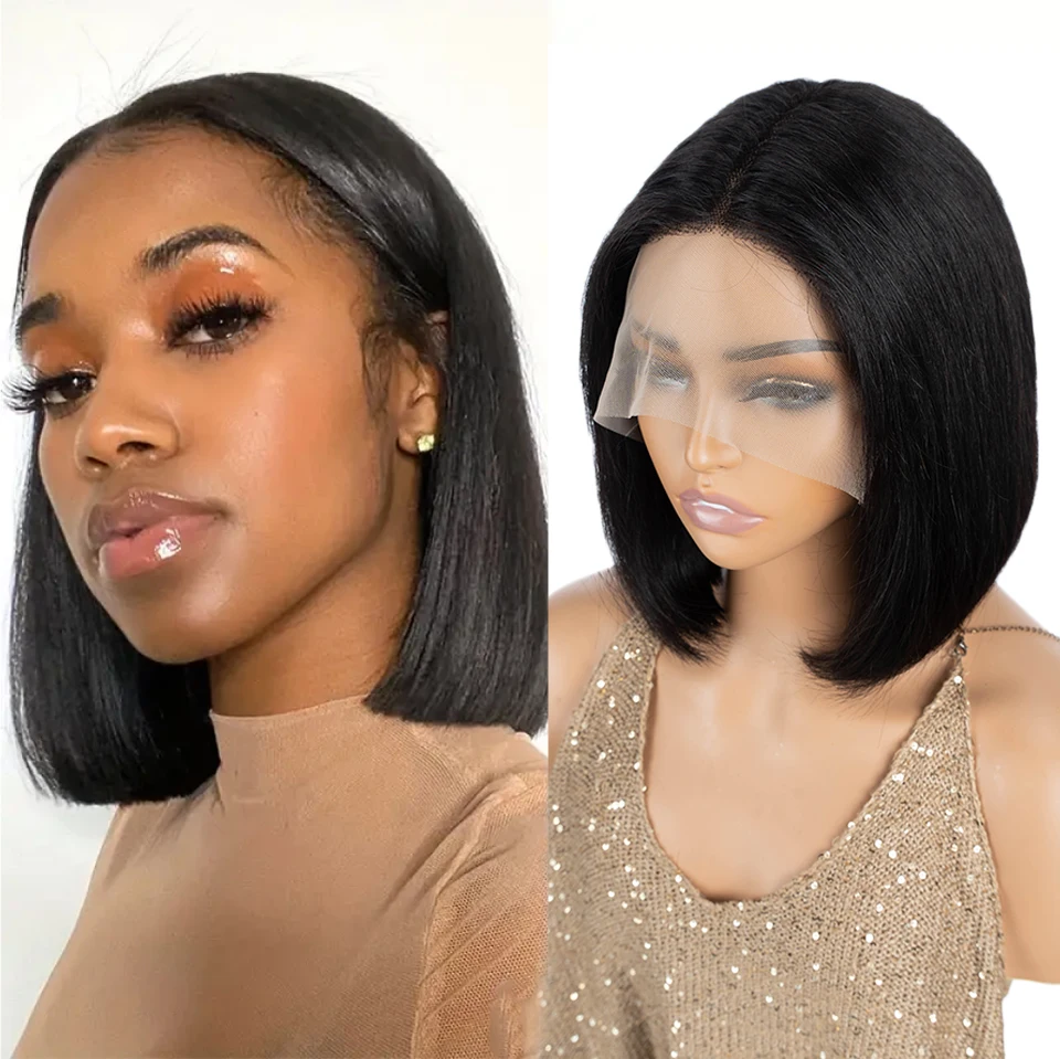 

Remy Forte 13x6x1 T-Part Lace Wigs Human Hair Ready To Wear Glueless Wigs Human Hair Wear&Go Straight Short Bob Wigs Human Hair