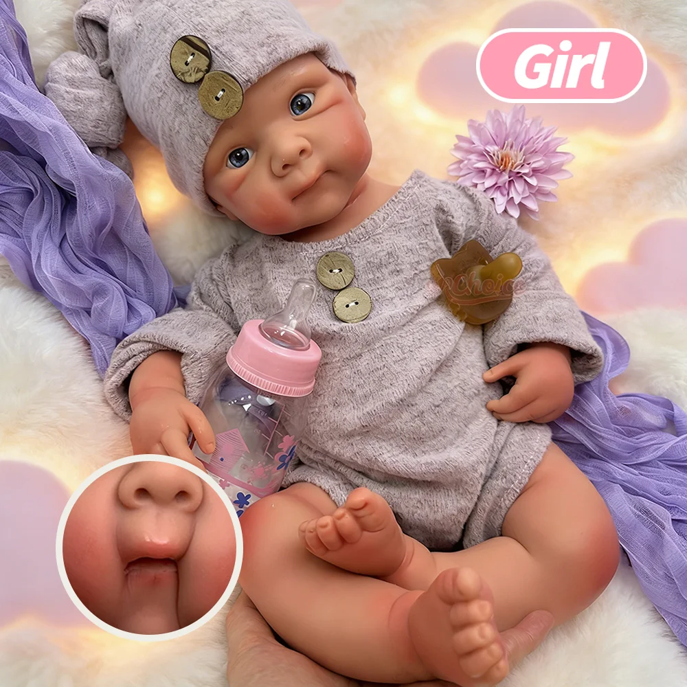 

Bettie 20Inch Can Open Mouth Painted/Unpainted Silicone Reborn Baby Doll Girl Lifelike Hand-Painted Newborn Doll Birthday Gifts