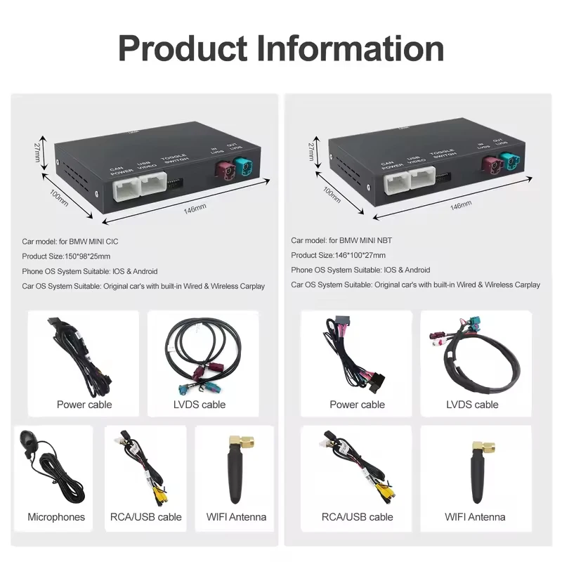 لاسلكي CarPlay أندرويد السيارات لسيارات BMW Mini R55 R56 R57 R58 R59 R60 R61 F54 F55 كلوبمان كونتري مان هاردتوب جون كوبر F56 F57 #5