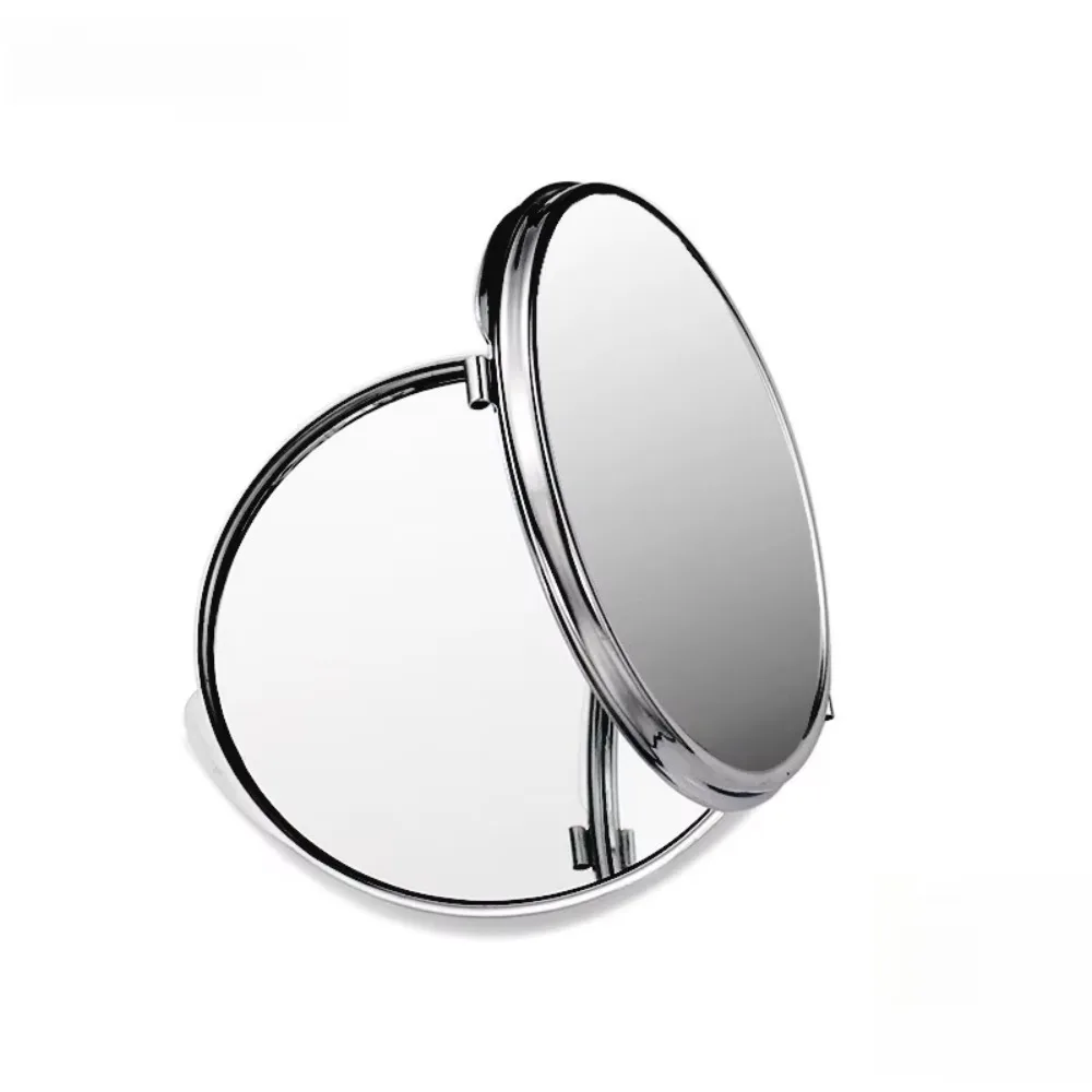 Small Size Stainless Steel Makeup Mirror Folded-Side Design Lightweight Pocket Cosmetic Make Stainless Steel Exquisite