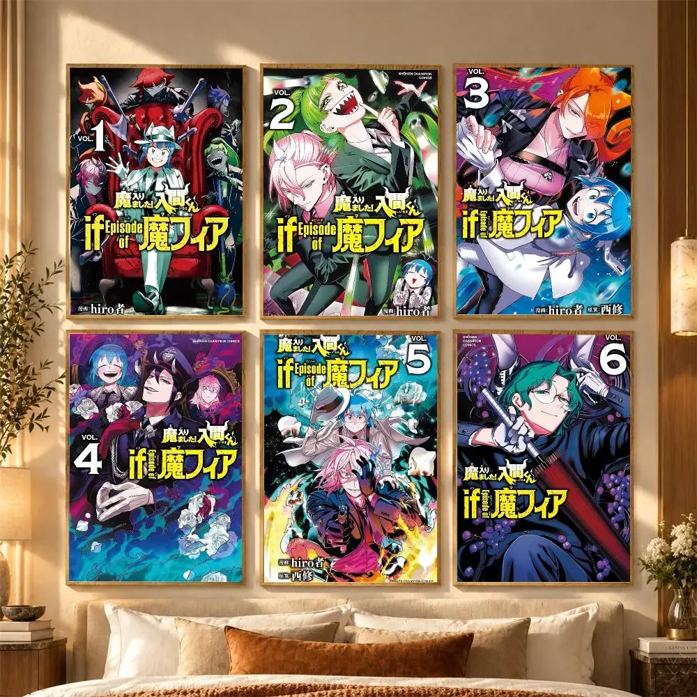 Welcome To D-Demon School Iruma-kun Poster Stickers Self-Adhesive Wall Art Decals for Bedroom Living Room Home Painting Decor