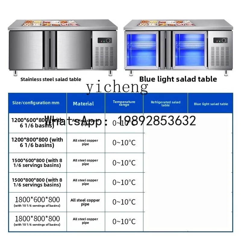 

AB commercial fresh-keeping workbench slotted cold vegetable fruit fishing display cabinet refrigerator refrigerated freezer