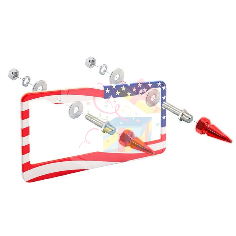 Universal Car License Plate Screws 4pcs M6 Aluminum Alloy Fasteners Secure Mount Rustproof Number Plate Fitting
