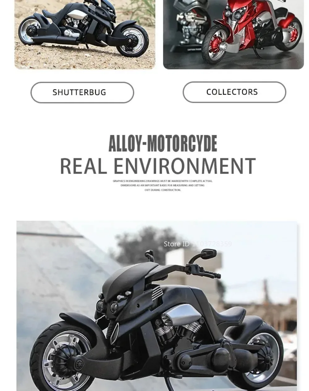 Maßstab 1:12 R3 V-REX Motorrad Modell Spielzeugauto Metallgehäuse Gummireifen Verknüpfung Lenkmotor Modelle Kinder Hobby Spielzeug – Detail 17