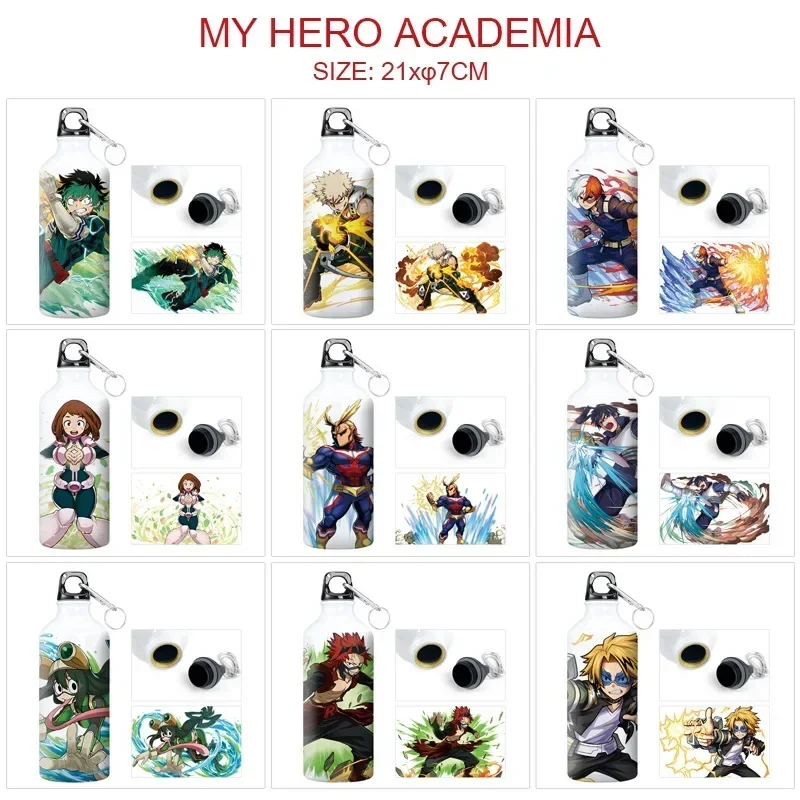 600ML Anime Water Cup My Hero Academia Duke Izuku Bakugou Shouto Student Cartoon Sport Outdoor School Aluminum Cups Bottle