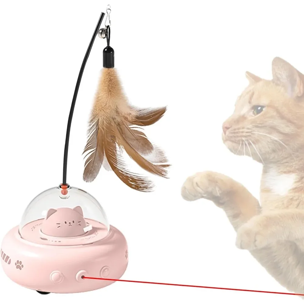 

Automatic Electric Cat Toys Smart Kitten Toy Rechargeable Interactive Cat Feather Toys for Hunting Teaser Wand for Engaging Play